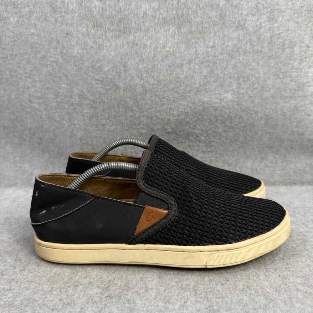Olukai Womens Shoes Size 7 Pehuea Dark Slip On Low Top Comfort Casual Sneakers - Picture 4 of 10